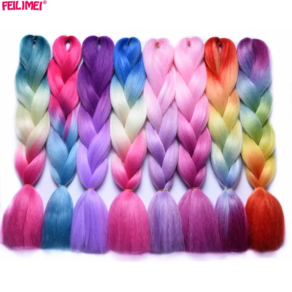 Feilimei Ombre Braiding Hair Extensions Synthetic Japanese Fiber Jumbo Braids 24 Inch 100g/pc Females Purple Pink Crochet Hair
Feilimei Ombre Braiding Hair Extensions Synthetic Japanese Fiber Jumbo Braids 24 Inch 100g/pc Females Purple Pink Crochet Hair