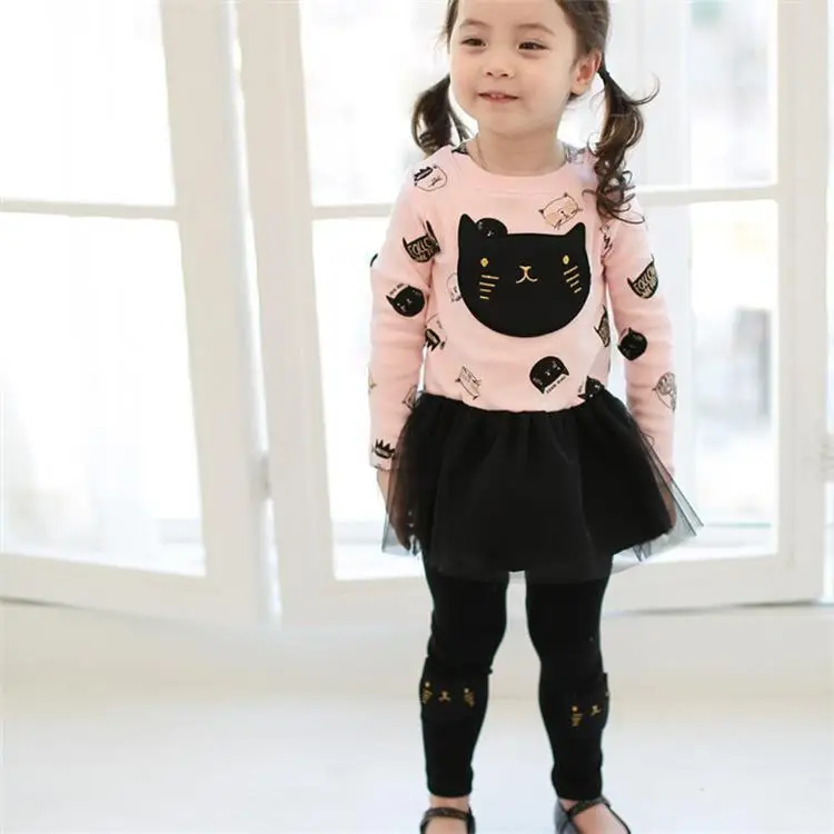 2017 new spring autumn Girls Kids Cat dress + leggings set comfortable cute baby Clothes Children Clothing 15W
2017 new spring autumn Girls Kids Cat dress + leggings set comfortable cute baby Clothes Children Clothing 15W