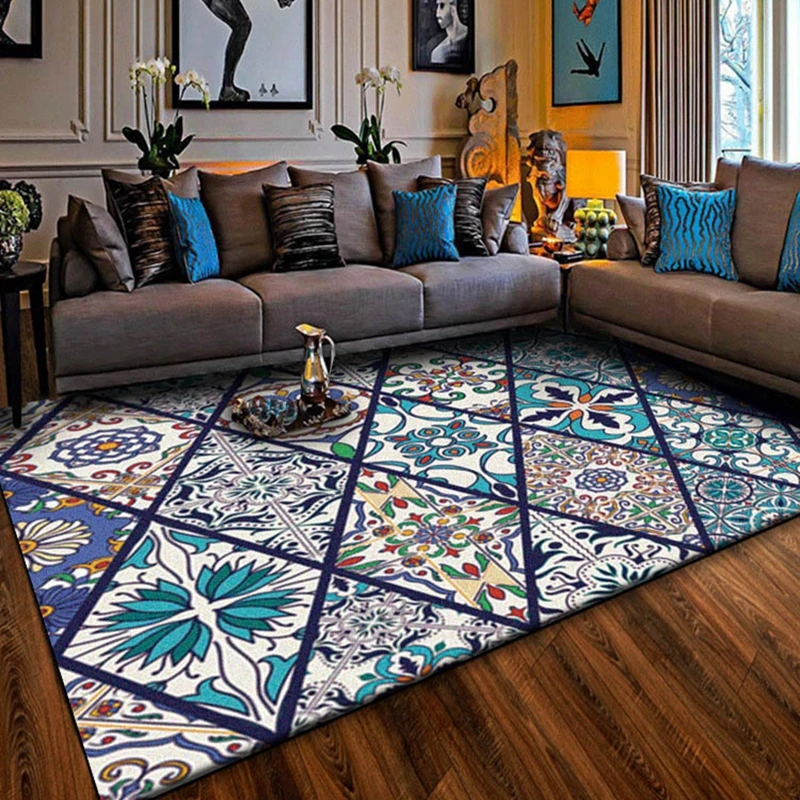 Фото Турецкий стиль большие ковры для гостиной Геометрические Цветочные коврики(China)