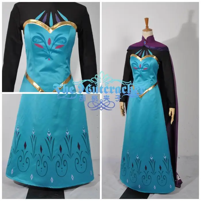 2015 Fashion Types Elsa Crown Coronation dress Party Cosplay Costume H002 | Тематическая одежда и униформа