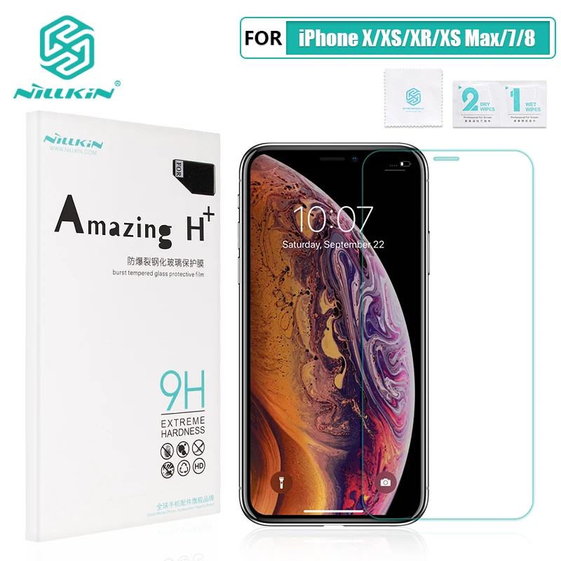 Защитное стекло NILLKIN для iPhone X/XS/XR/XS Max/8 Plus, Amazing H/H + PRO, закаленное стекло 9H 2.5D Arc 0,3 мм
Защитное стекло NILLKIN для iPhone X/XS/XR/XS Max/8 Plus, Amazing H/H + PRO, закаленное стекло 9H 2.5D Arc 0,3 мм