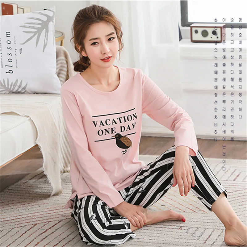 Pyjamas Women 2021 Autumn Long Sleeve Cotton Home Clothes Women Night Suit Two Piece Casual Sleepwear Ladies Pajamas Set 5XL
Pyjamas Women 2021 Autumn Long Sleeve Cotton Home Clothes Women Night Suit Two Piece Casual Sleepwear Ladies Pajamas Set 5XL
