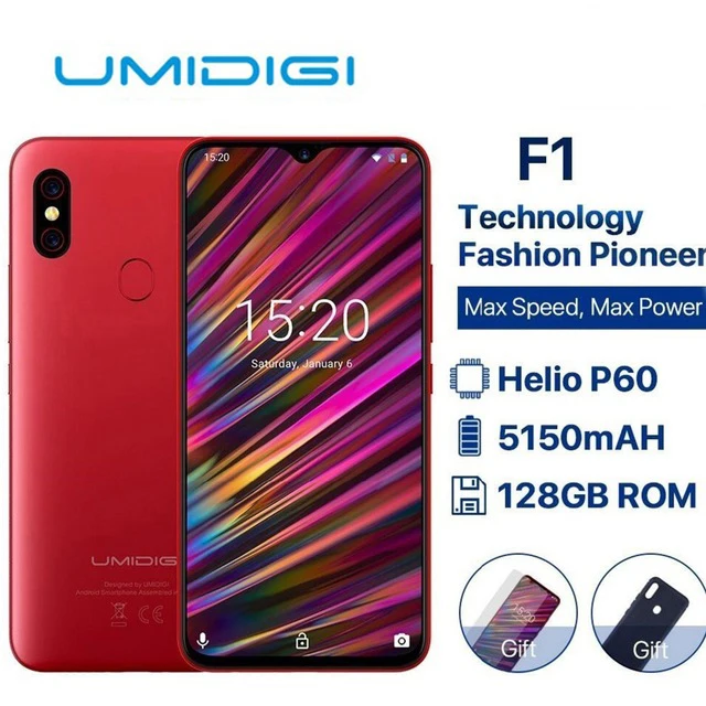 Umidigi F1 6 3 "в виде капли воды Fhd + безрамочный экран с Дисплей Helio P60 Android 9 0 4 Гб