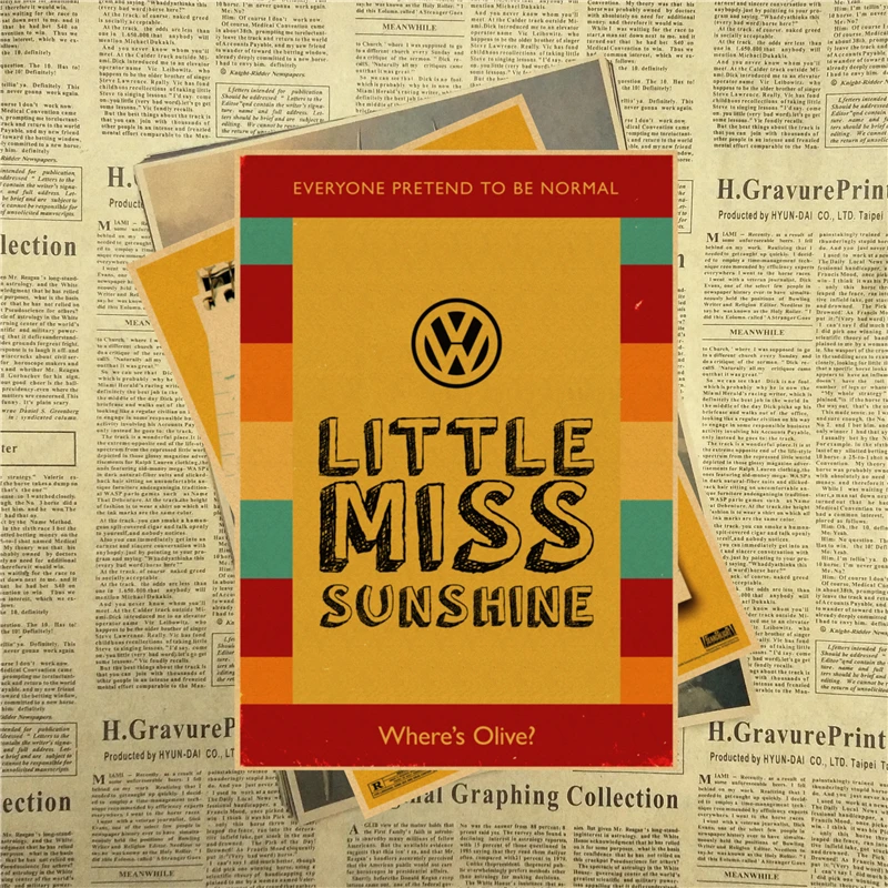 Little Miss Sunshine Movie Poster Home Furnishing decoration Kraft Movie Poster Drawing core Wall stickers
Little Miss Sunshine Movie Poster Home Furnishing decoration Kraft Movie Poster Drawing core Wall stickers