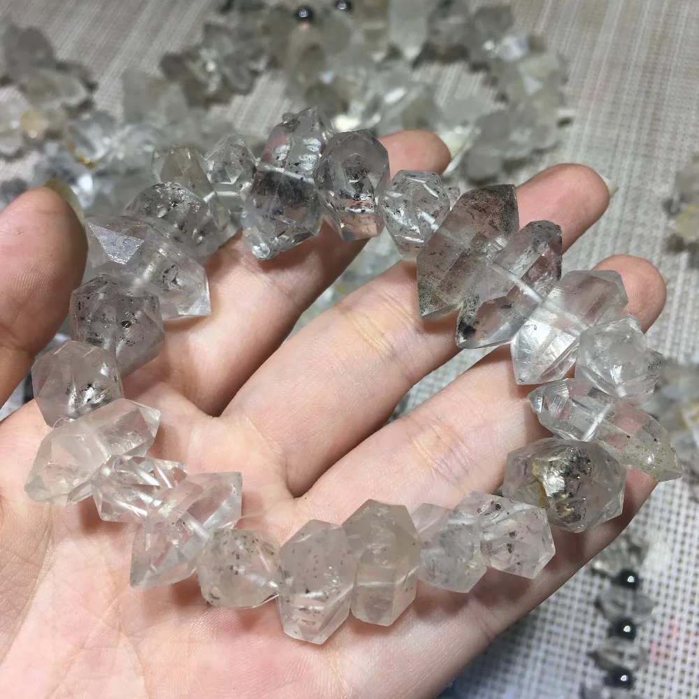 Natural Rare quartz crystal stones double points Herkimer Diamond bracelet for healing gifts
Natural Rare quartz crystal stones double points Herkimer Diamond bracelet for healing gifts