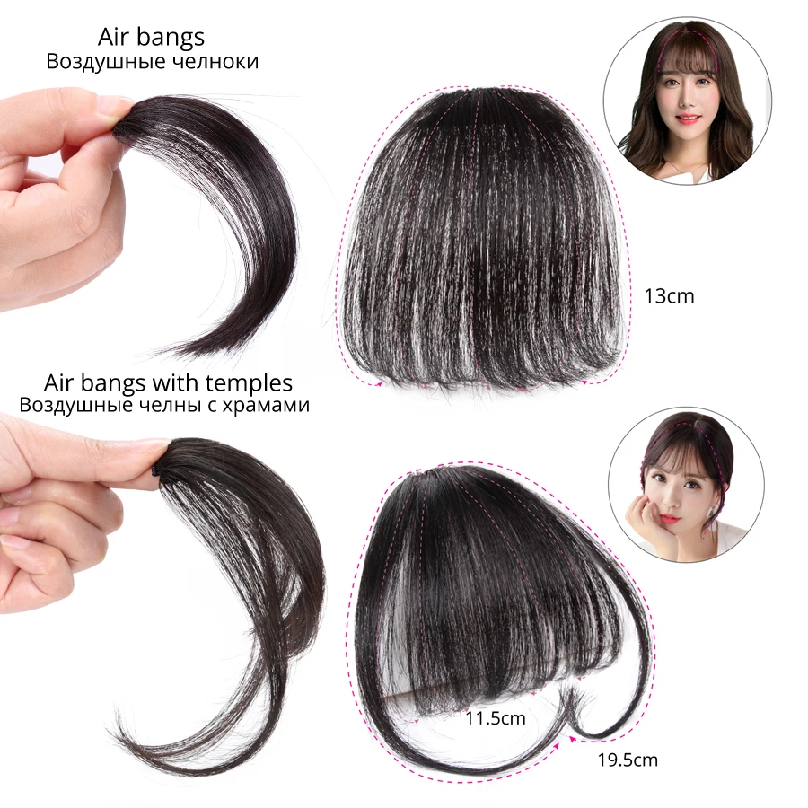 

See-through Bang Natural Black Air Hair Bangs Hair Fringe Clip On Hair 3D Short Hairpiece Front Hair Clip-In Hair Extensions