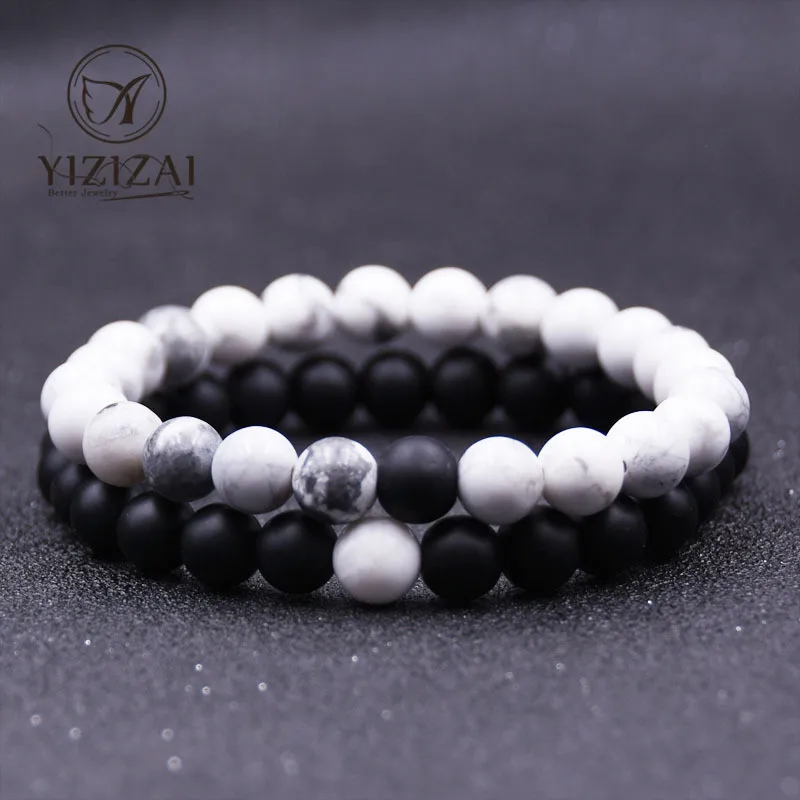 YIZIZAI 2Pcs/Set Couples Distance Bracelet Classic Natural Stone White & Black Lovers Beaded Bracelets for Men Women Best Friend
YIZIZAI 2Pcs/Set Couples Distance Bracelet Classic Natural Stone White & Black Lovers Beaded Bracelets for Men Women Best Friend