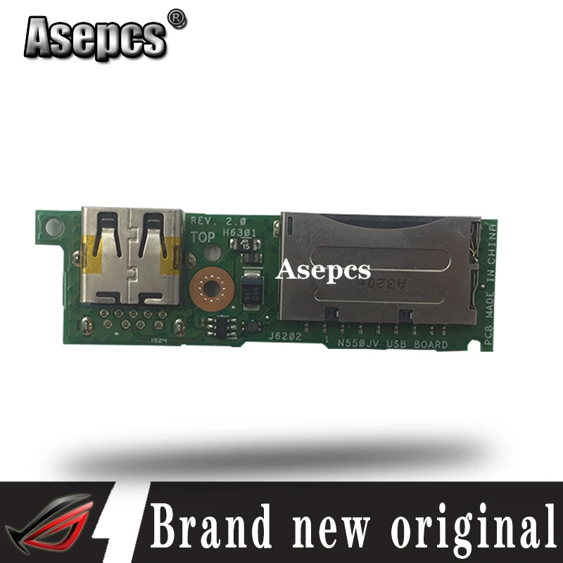 Оригинал для For Asus N550 N550J N550JV N550JK G550J G550JK USB SD карта Плата REV 2 0 1 протестирована