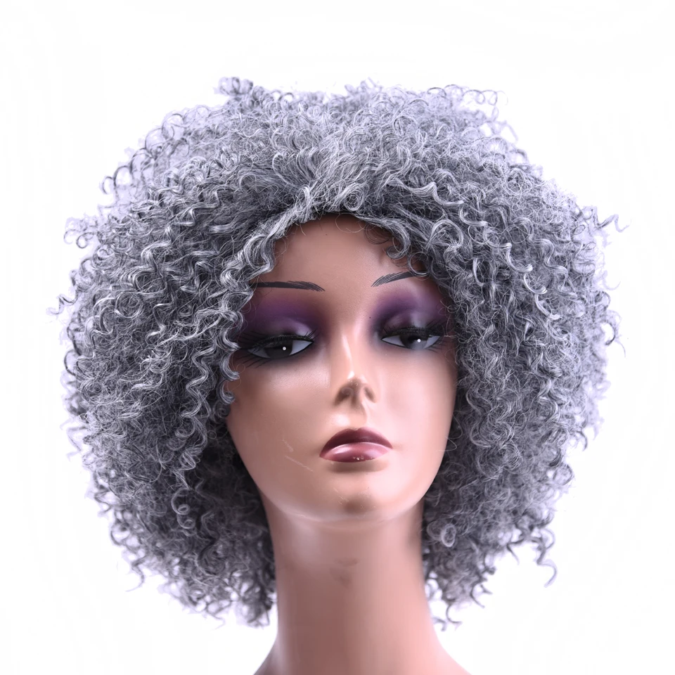 Женский парик из синтетического волокна SAMBRAID короткий афро-кудрявый для черных