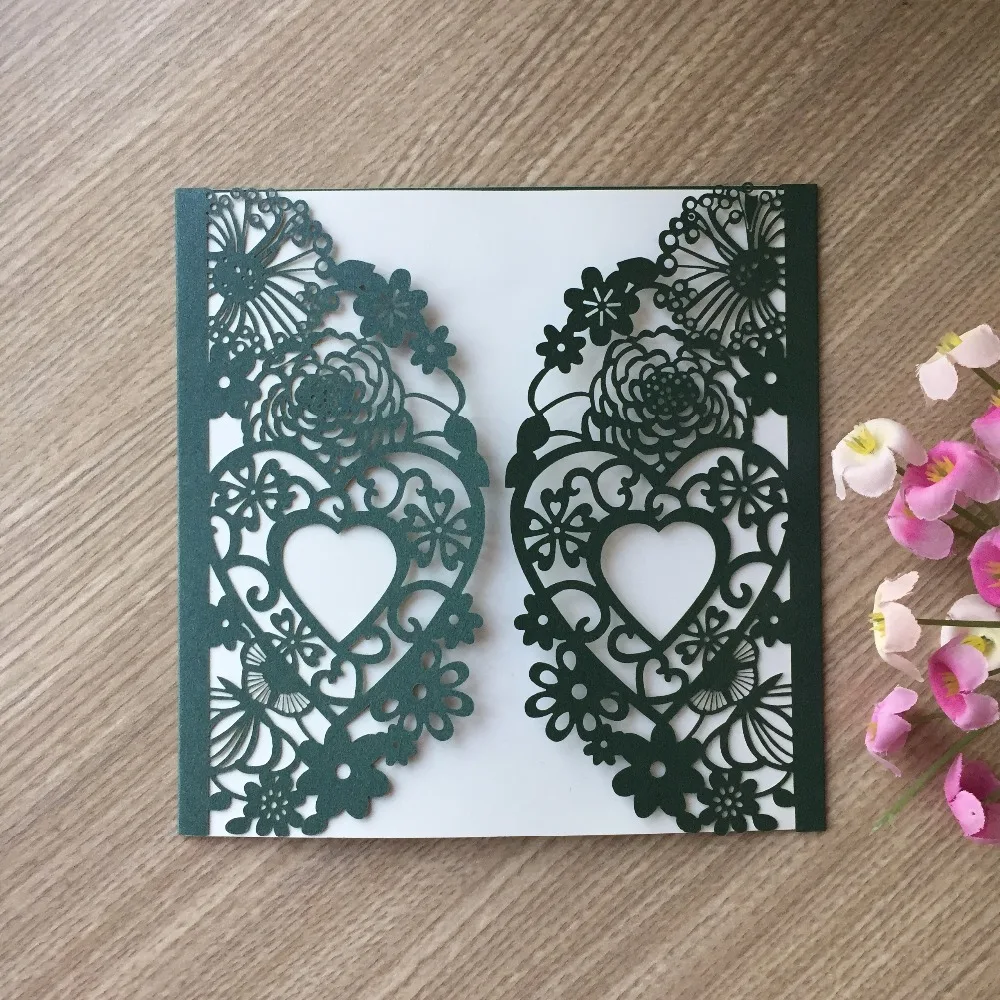 30pcs Vertical Love Heart Laser Cut Flowers Invitations Cards Kits for Wedding Bridal Shower Birthday Dark Purple &Dark Green
30pcs Vertical Love Heart Laser Cut Flowers Invitations Cards Kits for Wedding Bridal Shower Birthday Dark Purple &Dark Green