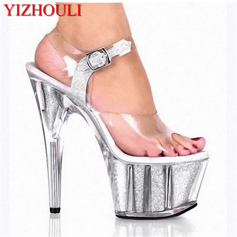 Ladies Club sexy dancing shoes, 15cm high heels, crystal clear wedding party stiletto sandals
Ladies Club sexy dancing shoes, 15cm high heels, crystal clear wedding party stiletto sandals