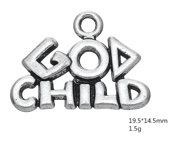 50pcs Ancient silver GOD CHILD words alloy Pendant charm Handmade earring bracelet necklace Jewelry DIY Components 19.4*14.5mm
50pcs Ancient silver GOD CHILD words alloy Pendant charm Handmade earring bracelet necklace Jewelry DIY Components 19.4*14.5mm