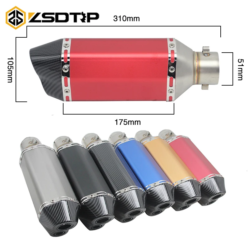 ZSDTRP 51mm Motorcycle Exhaust Pipe Muffler Moto Bike Pot Escape For Yamaha YZF R1 for Honda CBR250 Slip-on
ZSDTRP 51mm Motorcycle Exhaust Pipe Muffler Moto Bike Pot Escape For Yamaha YZF R1 for Honda CBR250 Slip-on