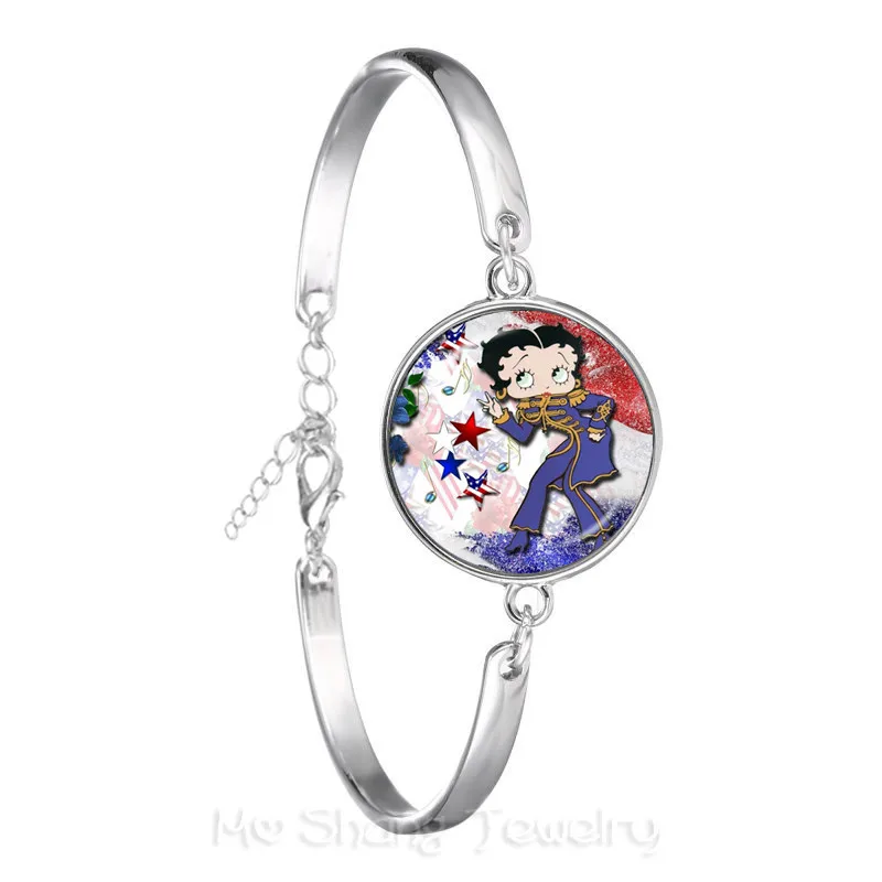 Romantic Background Sexy Betty Boop Series Pattern Glass Dome Bracelet DIY Charms Silver Plated Bangle For Women Wonderful Gift
Romantic Background Sexy Betty Boop Series Pattern Glass Dome Bracelet DIY Charms Silver Plated Bangle For Women Wonderful Gift