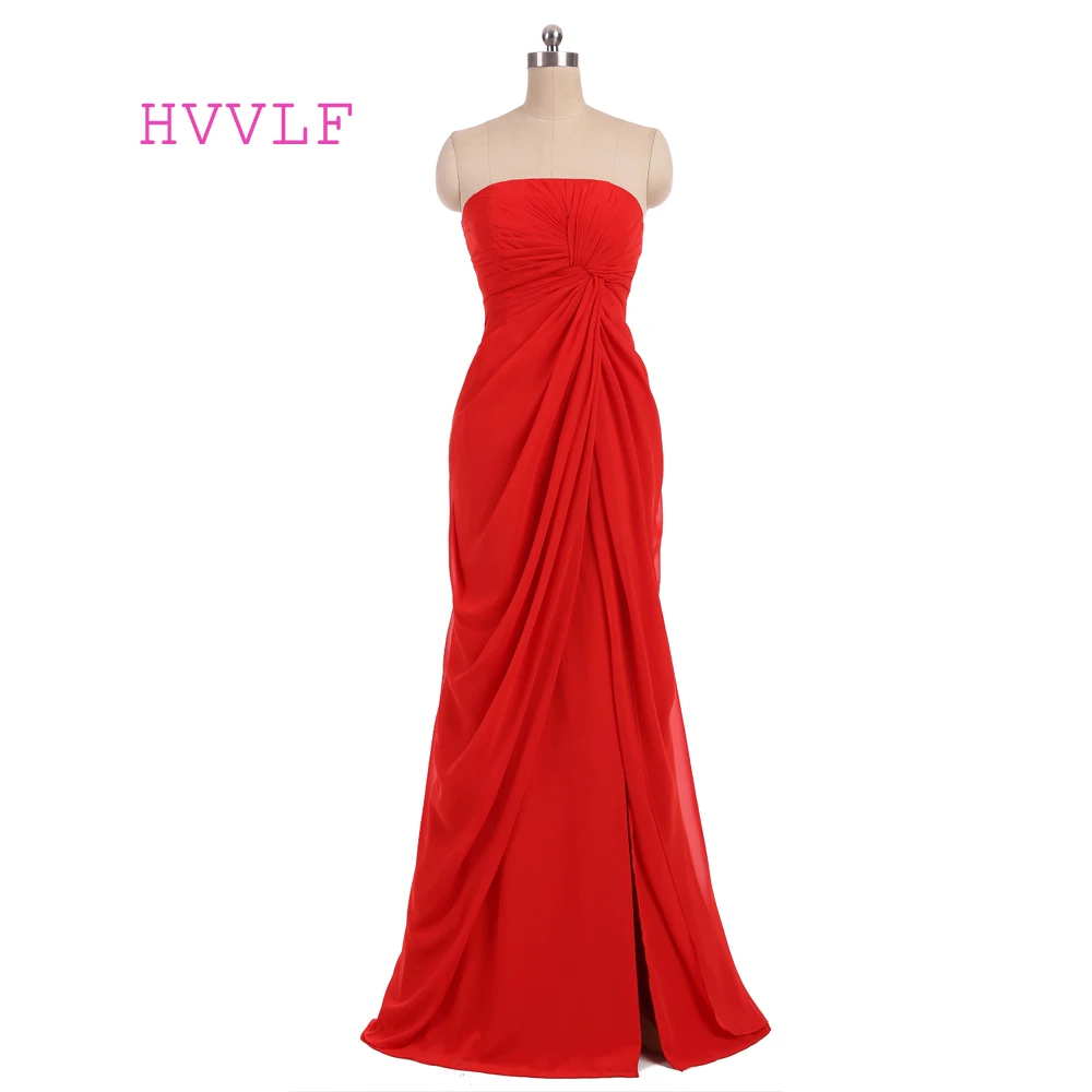Real Photo Bridesmaid Dresses Mermaid Strapless Floor Length Chiffon Slit Red Long Wedding Party Dresses
Real Photo Bridesmaid Dresses Mermaid Strapless Floor Length Chiffon Slit Red Long Wedding Party Dresses