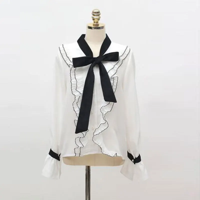 Latest Design Black White Shits for Women Blouse Layered Ruffle Bow Female Blusas OL Tops 2020 Spring Women Clothes RWS175065
Latest Design Black White Shits for Women Blouse Layered Ruffle Bow Female Blusas OL Tops 2020 Spring Women Clothes RWS175065