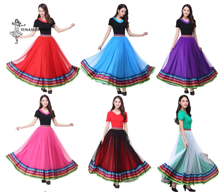 New women Dance big swing long skirt Spanish Bullfight Dancing Flamenco Dance Costume Ballroom Long Skirts dancewear
New women Dance big swing long skirt Spanish Bullfight Dancing Flamenco Dance Costume Ballroom Long Skirts dancewear