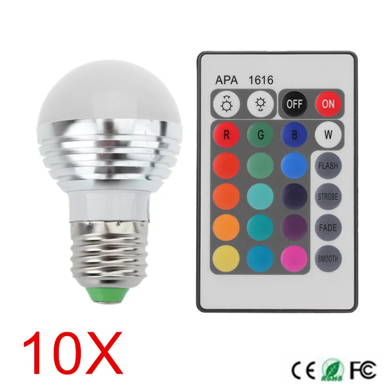 New Arrival 3W E27 RGB 16 Colors Dimmable LED Light Bulb Lamps Spotlight 85-265V + IR Remote Controller Free shipping 10PCS
New Arrival 3W E27 RGB 16 Colors Dimmable LED Light Bulb Lamps Spotlight 85-265V + IR Remote Controller Free shipping 10PCS