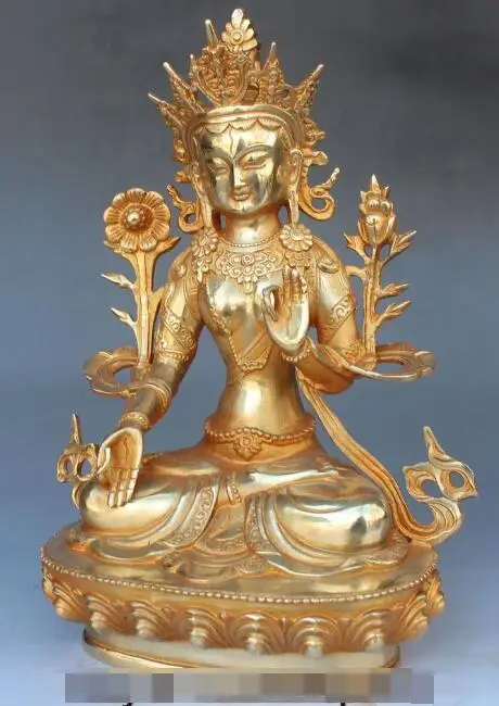 Free shipping S00127 12" Tibet Buddhism Bronze Gilt White Tara spirit of Compassion Goddess Statue
Free shipping S00127 12" Tibet Buddhism Bronze Gilt White Tara spirit of Compassion Goddess Statue