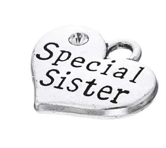 30pcs Inlaid Rhinestone ancient silver double side special sister lettering alloy Pendant charm Handmade earring bracelet neckla
30pcs Inlaid Rhinestone ancient silver double side special sister lettering alloy Pendant charm Handmade earring bracelet neckla