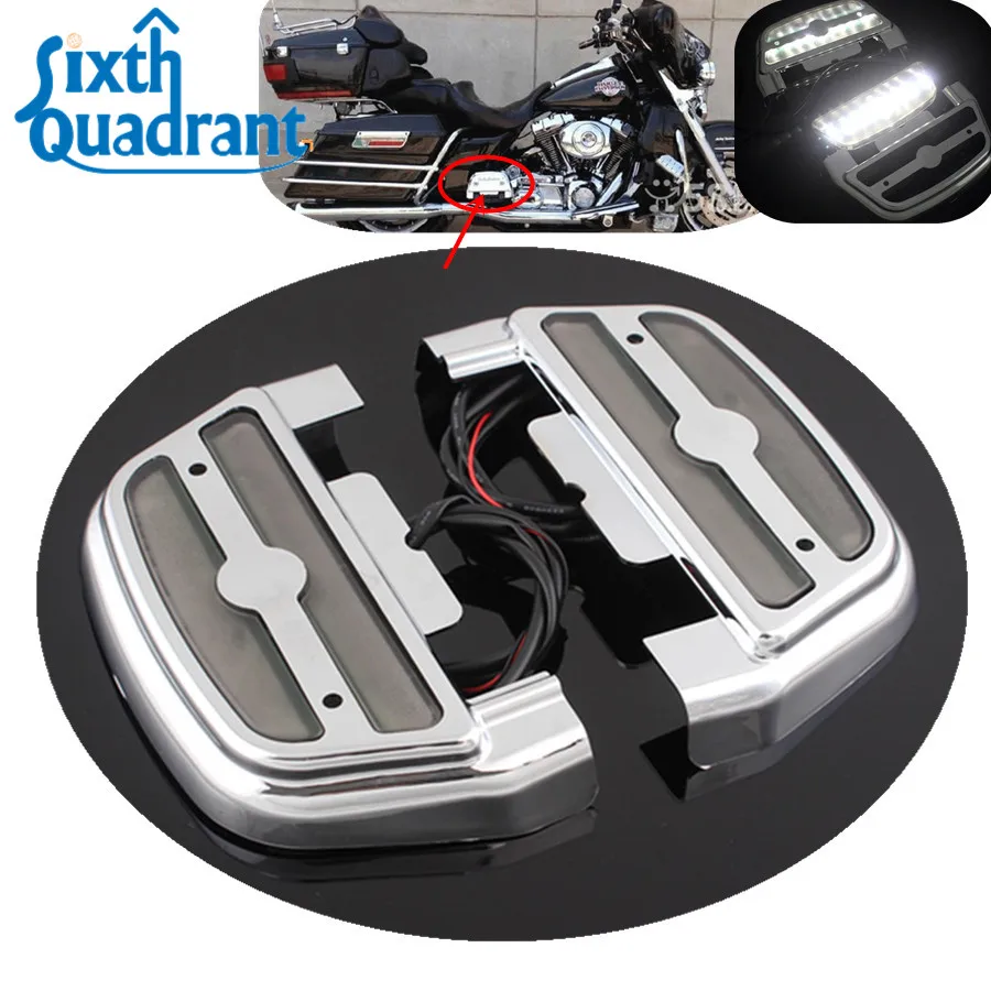 D-shape Electra Alo White LED Light Rear Footrest Passenger Floorboard Cover For Harley Touring Trike Softail Dyna Custom
D-shape Electra Alo White LED Light Rear Footrest Passenger Floorboard Cover For Harley Touring Trike Softail Dyna Custom