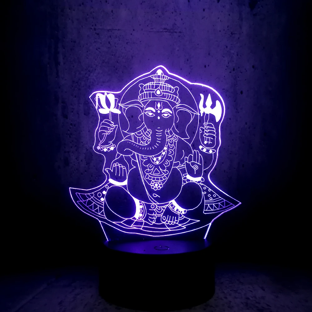 Фото Новый светодиодный ночсветильник Будды 3D с USB визуальный 7 цветов иллюзия RGB