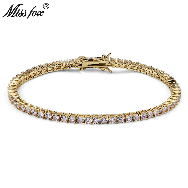 MISSFOX Hip-Hop 3mm One Row Cubic Zirconia Thin Tennis Bracelet Gold Women Men Small Regalos Amigo Invisible Men Accessories
MISSFOX Hip-Hop 3mm One Row Cubic Zirconia Thin Tennis Bracelet Gold Women Men Small Regalos Amigo Invisible Men Accessories