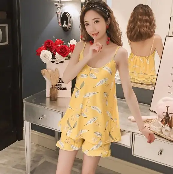 Fdfklak Sweet girl's sleepwear pajamas set sexy v-neck nightwear pijamas women summer nightwear sling short pyjamas female
Fdfklak Sweet girl's sleepwear pajamas set sexy v-neck nightwear pijamas women summer nightwear sling short pyjamas female