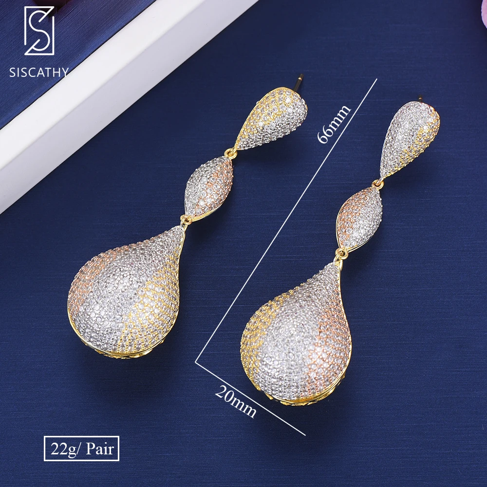 Siscathy New Big Statement Earrings For Women Wedding Fashion Jewelry Making Cubic Zironia Long Waterdrop Pendant Drop Earrings
Siscathy New Big Statement Earrings For Women Wedding Fashion Jewelry Making Cubic Zironia Long Waterdrop Pendant Drop Earrings