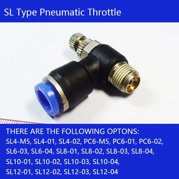 6pcs SL Pneumatic Throttle Speed Controller Valve 1/8'' 1/4" 3/8" 1/2" Male Thread Cylinder Throttle Pressure Regulator Valve
6pcs SL Pneumatic Throttle Speed Controller Valve 1/8'' 1/4" 3/8" 1/2" Male Thread Cylinder Throttle Pressure Regulator Valve