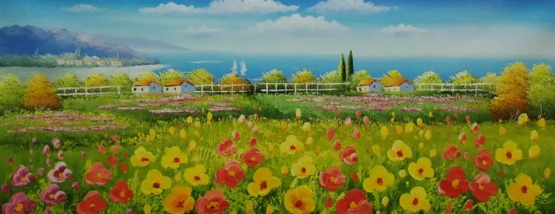 Hand Painted Knife Thick Flower Oil Painting on Canvas Beautiful flower Farm Landscape Wall Picture Painting for Living Room
Hand Painted Knife Thick Flower Oil Painting on Canvas Beautiful flower Farm Landscape Wall Picture Painting for Living Room