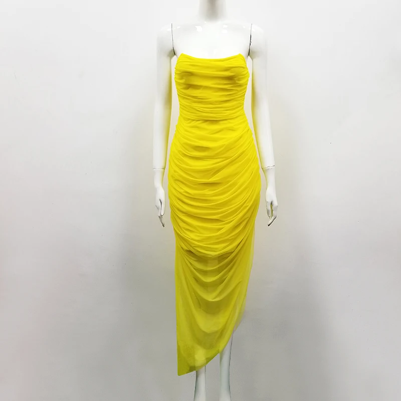 Yellow Coloe Ladies HL Bandage Dress Sexy Mesh Bodycon Mid-cald Dress Off the Shoulder Sexy Club Night Dress
Yellow Coloe Ladies HL Bandage Dress Sexy Mesh Bodycon Mid-cald Dress Off the Shoulder Sexy Club Night Dress