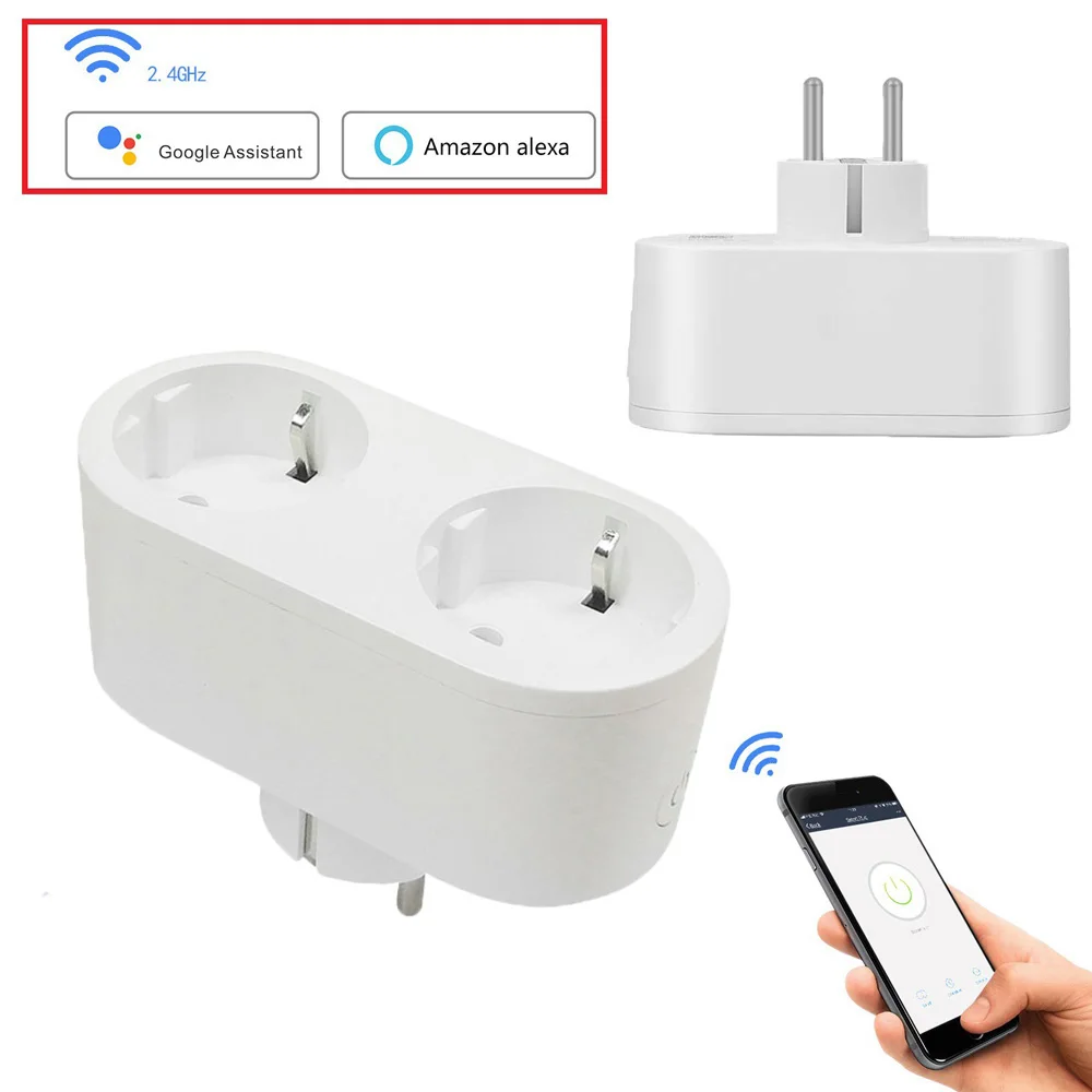 Exuanfa умный дом Wi Fi розетка ЕС два выхода пульт дистанционного управления продукты