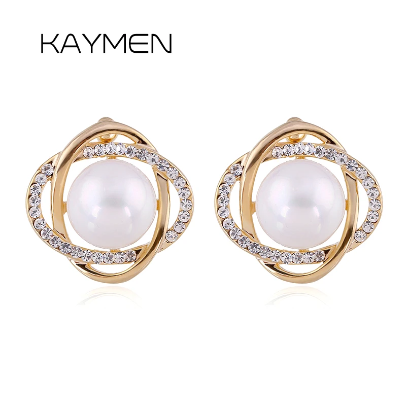 KAYMEN Golden Plated Inlaid Rhinestones and Imitation Pearl Earrings For Women, Wedding, Party Fashion Stud Earring EA-04132
KAYMEN Golden Plated Inlaid Rhinestones and Imitation Pearl Earrings For Women, Wedding, Party Fashion Stud Earring EA-04132