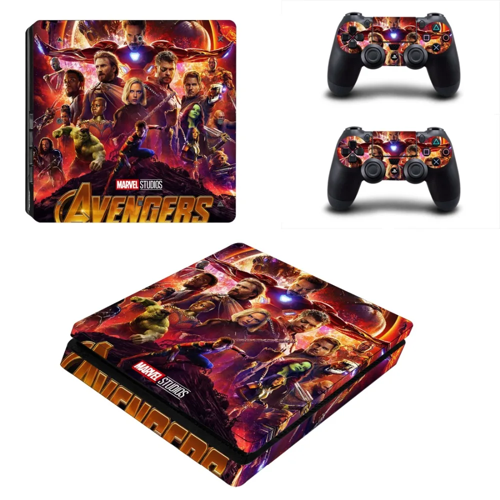 PS4 Slim Skin Sticker For Sony PlayStation 4 Console and Controllers of Decal Vinyl - The Avengers Endgame | Электроника