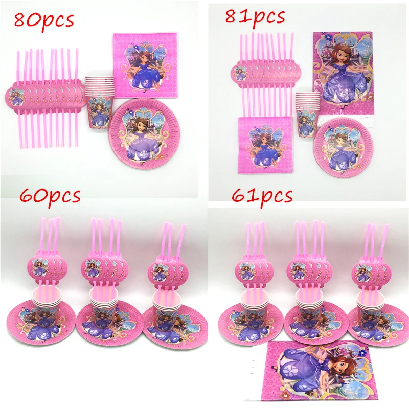 81 pcs Sofia Princess Happy Birthday Party Supplies Girls Cartoon Tableware Kids Tablecloth Plates Cup Straw Baby Shower Favors
81 pcs Sofia Princess Happy Birthday Party Supplies Girls Cartoon Tableware Kids Tablecloth Plates Cup Straw Baby Shower Favors