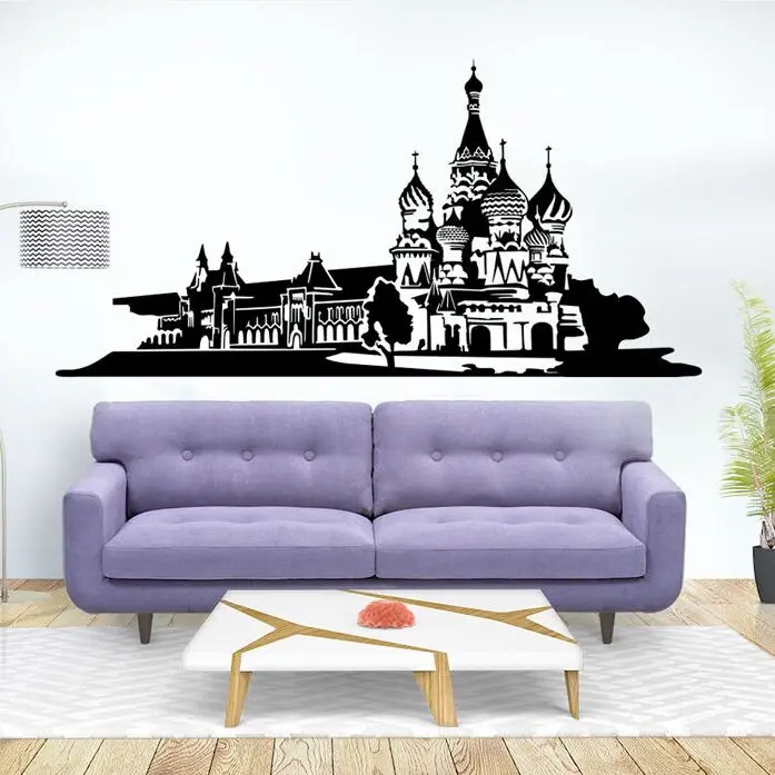 Moscow Wall Art Sticker Removable Vinyl Russia Church Cathedral Wall Decal Church Silhouette Wallpaper Home Decoration AY833
Moscow Wall Art Sticker Removable Vinyl Russia Church Cathedral Wall Decal Church Silhouette Wallpaper Home Decoration AY833