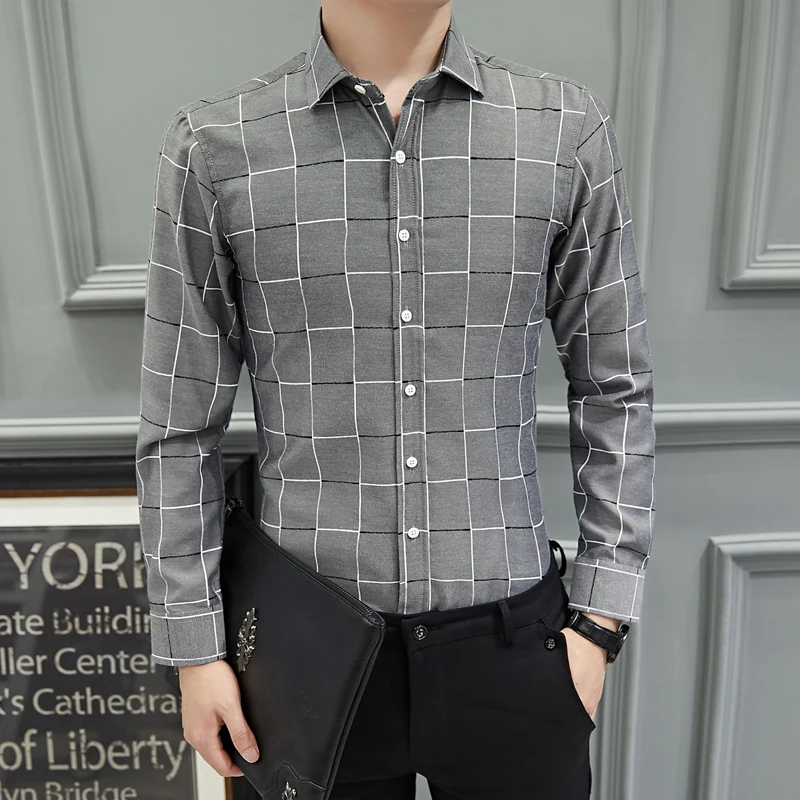 Fashion Men Plaid Shirts Large Size S M L XL 4XL 5XL Slim Fit Men Business Shirt Black White Gray Men Casual Shirt
Fashion Men Plaid Shirts Large Size S M L XL 4XL 5XL Slim Fit Men Business Shirt Black White Gray Men Casual Shirt