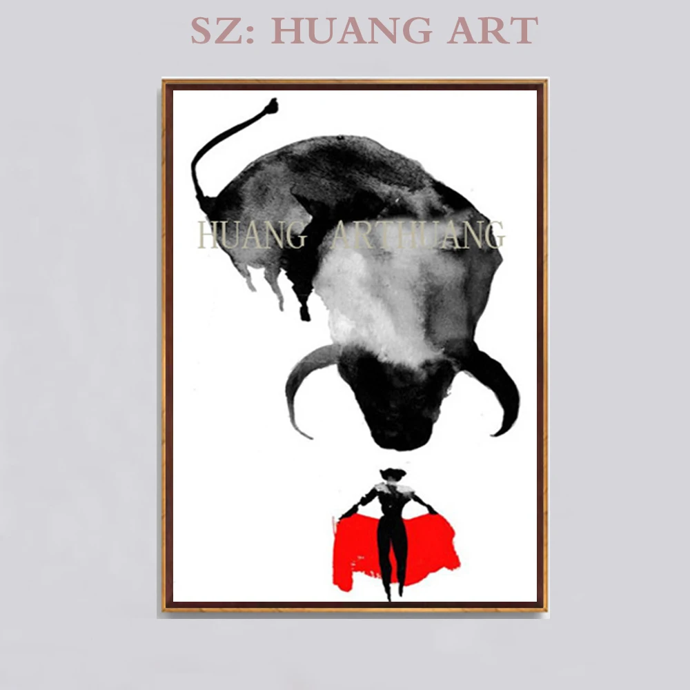 High Skill Hand Painted Spain Bullfight Oil Painting on Canvas Wall Artwork Man and Strong Bull Hang Pictures Crafts for Home
High Skill Hand Painted Spain Bullfight Oil Painting on Canvas Wall Artwork Man and Strong Bull Hang Pictures Crafts for Home