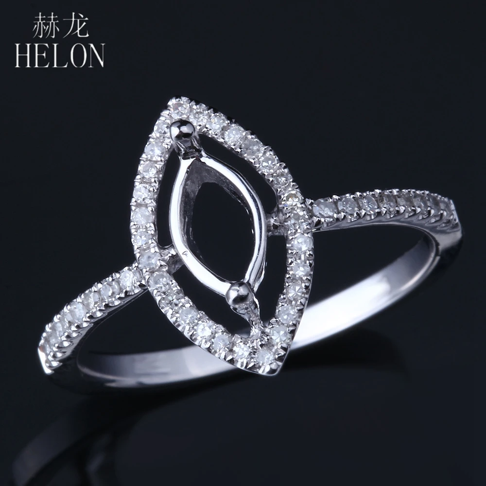 HELON Solid 14K White Gold 8x4mm Marquise Cut Semi Mount Ring Setting Engagement Diamond Wedding Ring Women Elegant Fine Jewelry
HELON Solid 14K White Gold 8x4mm Marquise Cut Semi Mount Ring Setting Engagement Diamond Wedding Ring Women Elegant Fine Jewelry