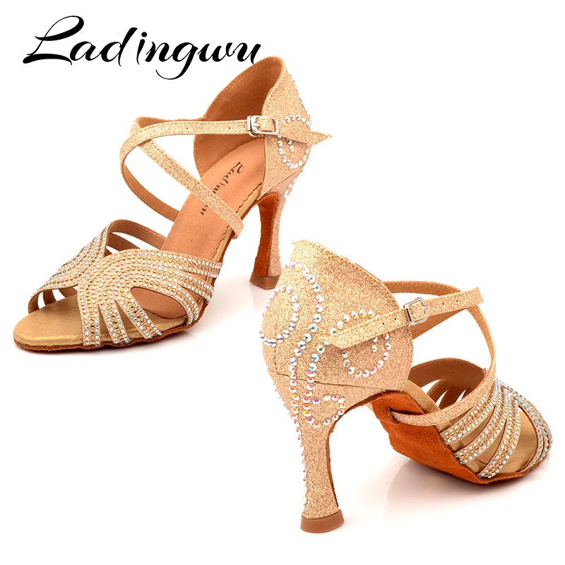 Ladingwu Glitter Latin Dance Shoes Women Salsa Shining Rhinestone Ballroom Dancing Ladies Tango Dance Sandals Glod Dance Shoes
Ladingwu Glitter Latin Dance Shoes Women Salsa Shining Rhinestone Ballroom Dancing Ladies Tango Dance Sandals Glod Dance Shoes