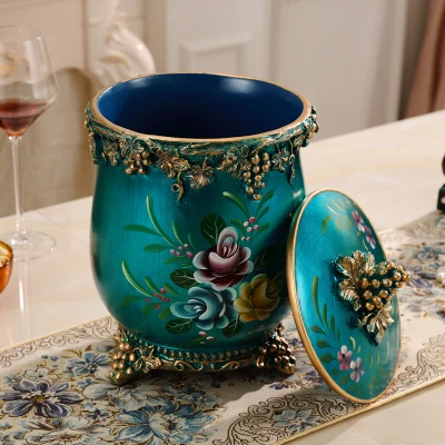 Three styles European style living room kitchen without lid trash can American creative home large luxury retro round
Three styles European style living room kitchen without lid trash can American creative home large luxury retro round