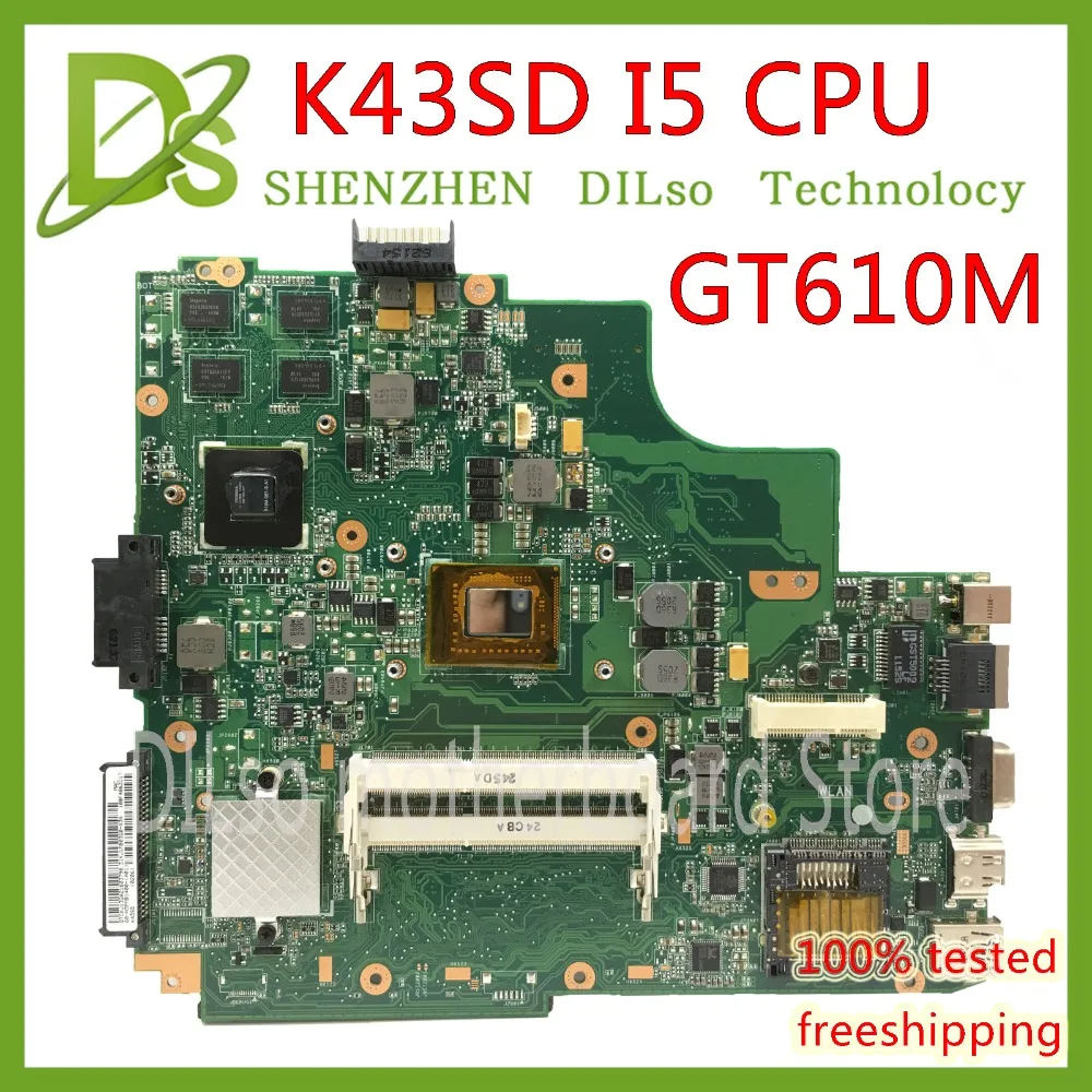 KEFU K43SD материнская плата для ноутбука ASUS K43E P43E A43E mianboard original REV5.0 GT610M HM65 I5-2410M
