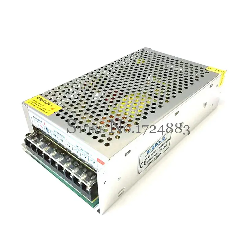 12VDC 20.835A 250W импульсный источник питания для монитора камеры/светодиодной ленты питания AC 100 ~ 240V вход к DC 12V
12VDC 20.835A 250W импульсный источник питания для монитора камеры/светодиодной ленты питания AC 100 ~ 240V вход к DC 12V