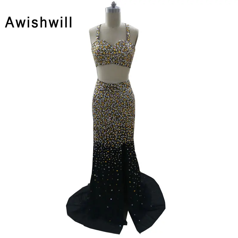 Sexy Spaghetti Strap Black Long Graduation Party Dress Sleeveless Beadings Chiffon Prom Gown Backless 2 Pieces Prom Dress Long
Sexy Spaghetti Strap Black Long Graduation Party Dress Sleeveless Beadings Chiffon Prom Gown Backless 2 Pieces Prom Dress Long