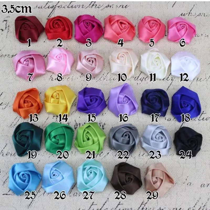 29Kinds 100Pcs/lot DIY Hand Made DIA 3.5CM Satin Rose Artificial Ribbon Flower For Make Bridal Bridesmaid Wedding Bouquet Decor
29Kinds 100Pcs/lot DIY Hand Made DIA 3.5CM Satin Rose Artificial Ribbon Flower For Make Bridal Bridesmaid Wedding Bouquet Decor
