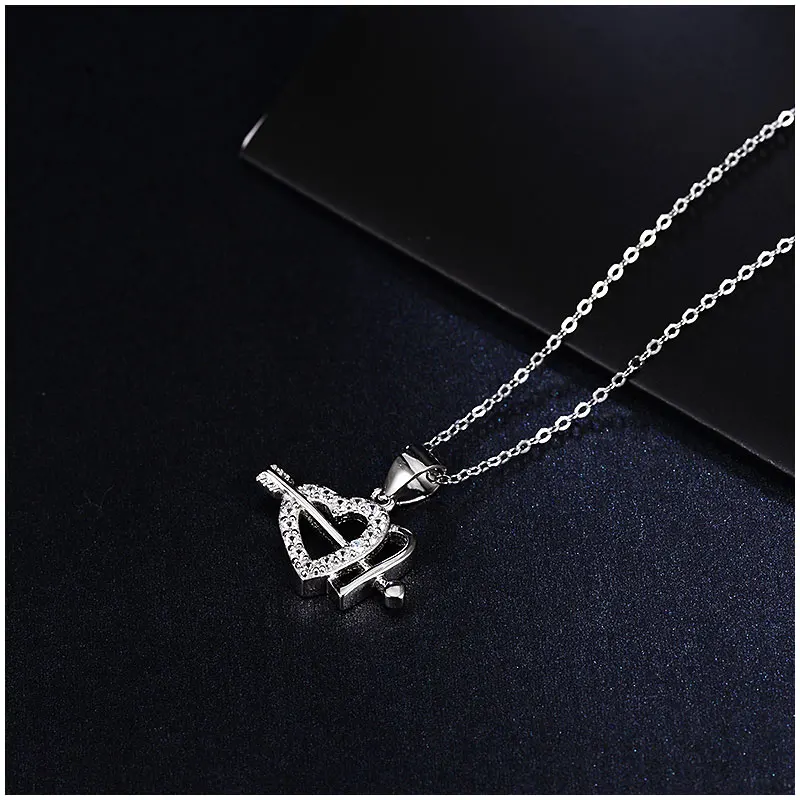 Sterling 925 Silver Arrow Heart Pendant Necklace for Women Zircon Charm Necklace Choker Wedding Jewelry Birthday Gift collares
Sterling 925 Silver Arrow Heart Pendant Necklace for Women Zircon Charm Necklace Choker Wedding Jewelry Birthday Gift collares