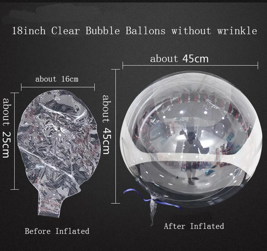 2pcs 10/18/24 Inch DIY Luminous Transparent Bobo Bubble Ballons Christmas Wedding Birthday Party Decorations Helium Balloons
2pcs 10/18/24 Inch DIY Luminous Transparent Bobo Bubble Ballons Christmas Wedding Birthday Party Decorations Helium Balloons