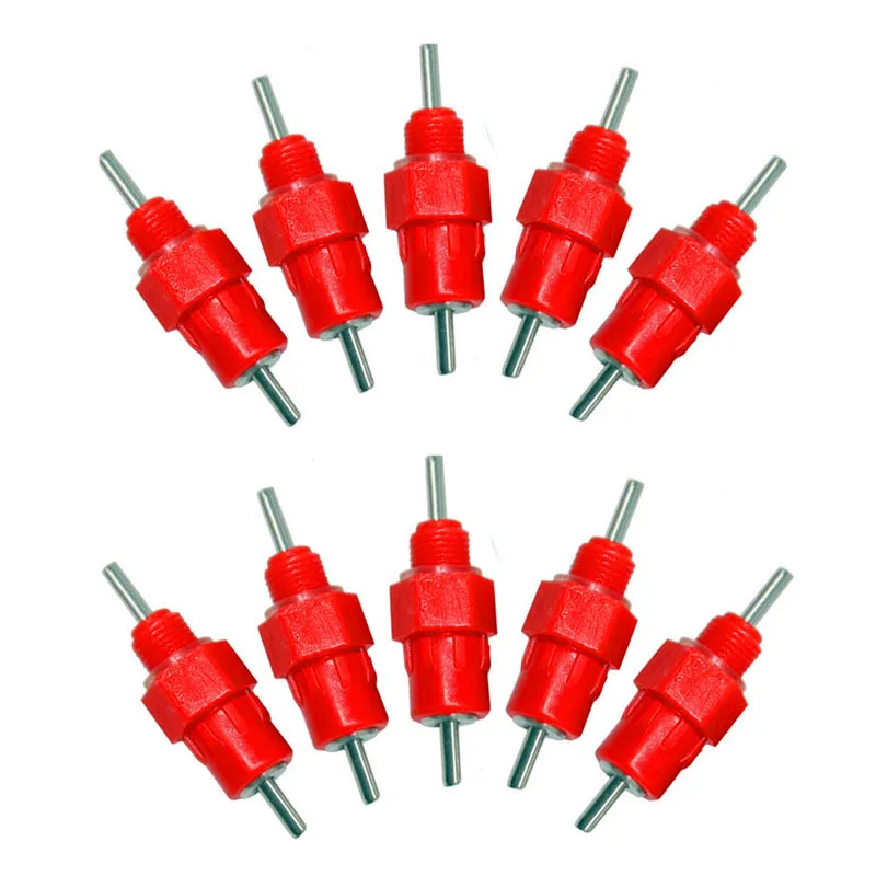 100 pcs Red nipples Chicken waterer Poultry feed Chicken drinking Bird Pigeon Feeding Butt Ball red nipple drinkers for chickens
100 pcs Red nipples Chicken waterer Poultry feed Chicken drinking Bird Pigeon Feeding Butt Ball red nipple drinkers for chickens