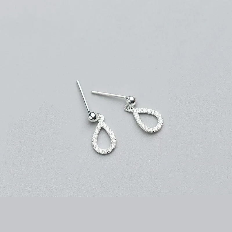 

100% 925 Sterling Silver Sparkling CZ Cutout Waterdrop Drop Earrings for Women Wedding Party S925 Jewelry E9184
